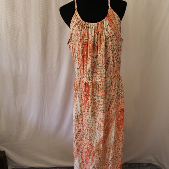 Old Navy Women’s Maxi Long Paisley Summer Sun Dress Size Large NWT's - Picture 4 of 16